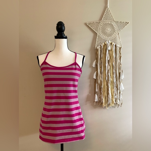 lululemon athletica Tops - Lululemon shirt in pink stripes EUC